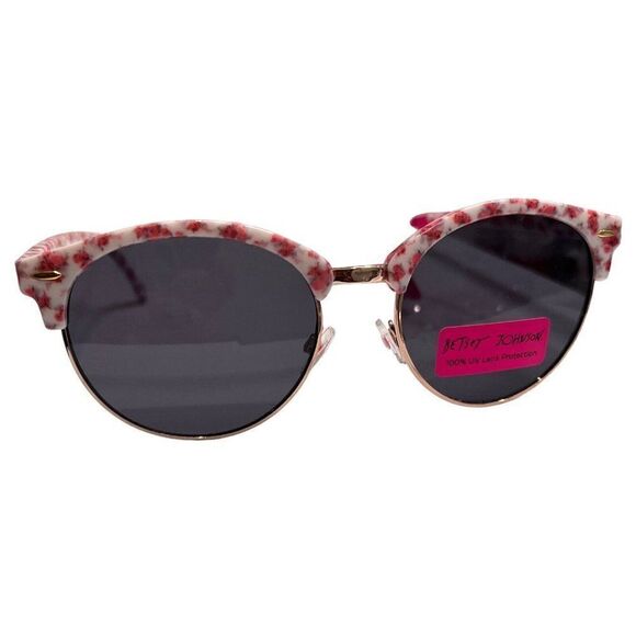 Betsey Johnson Sunglasses Women’s‎ Pink Floral Round White Pin Up Retro Novelty main image 7